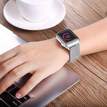 Наручные часы: Apple watch qoruyucu kəmər. Yeni. Silikon ekran qoruyucu və qolbaq — 3