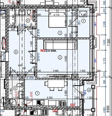 2 комнаты, 75 м², Асанбай мкр Элитка, 5 этаж, ПСО (под самоотделку)