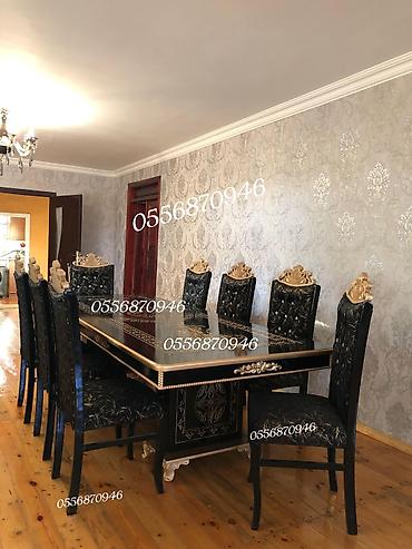 Sifarişlə masa və oturacaq dəstləri: Dördbucaq masa, Qonaq otağı üçün, 6 nəfər, Açılmayan, Azərbaycan, Zəmanətli — 5