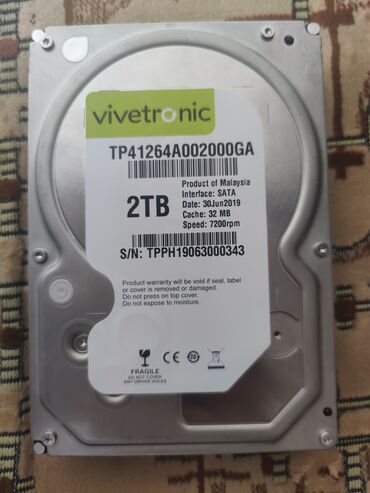 Riyaziyyat: Daxili Sərt disk (HDD) 2 TB, 7200 RPM, 3.5"