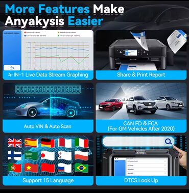 Alati za automobile: Novo - Xtool D5S OBD2 ABS,SRS,EPB / CAN FD FCA 16 Reset Auto — 24