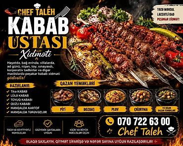 заказ повара на дом: CHEF TALEH – KABAB USTASI XİDMƏTİ Peşəkar kabab və qazan yeməkləri — 1