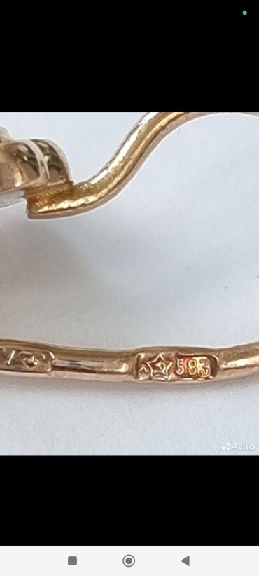 золотые детские серьги: Золотые серьги с алмазной гранью. СССР Красное золото 583 пробы со