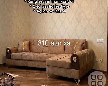 Divanlar: Künc divan – açılan və bazalı model - Rəng seçimi mümkündür - — 1