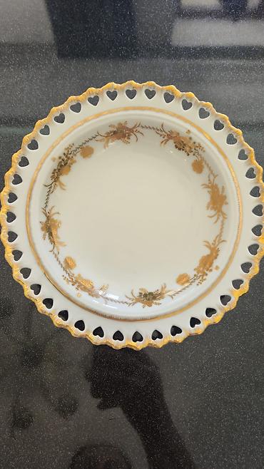 karaca: 6 eded Hi-Luxe markasının 24 karat qızıl suyundan keçmiş boşqab 6 ed — 1