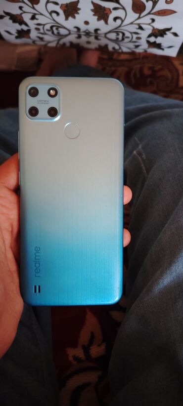 телефон fly e: Realme C25Y, 4 GB, цвет - Синий, Отпечаток пальца
