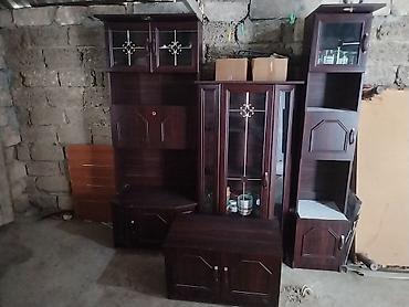divan desti: Qonaq otağı üçün modullu şkaf dəsti - Material: ağac teksturalı — 2