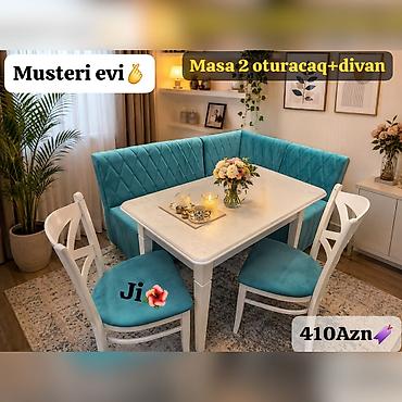 metbext divan: Turkiye istehsali. ✅Metbex masa desti Masa 2 oturacaq+divan Masa — 3