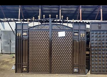 Распашные ворота: Кованные ворота из металла - Тип: распашные уличные ворота с — 16