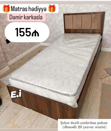 Dolablar: *Tək nəfərlik Çarpayı - 155AZN💥* ✔️ Ölçü 200x90 ✔️ *Şəhər daxili