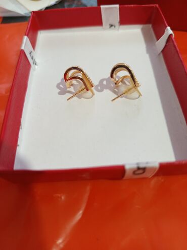 Kəmərlər: Qızılı rəngdə, daşlı qadın sırğası - Model: qulağı qismən qucaqlayan U — 7