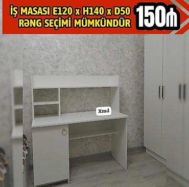 ofis mebel: İş masası – 120×140×50 sm Qiymət: 150₼ - Kompakt və funksional dizayn — 1
