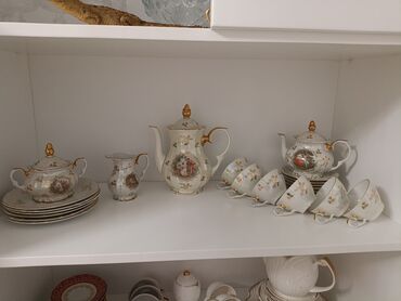 Çay dəstləri və servizlər: Çay dəsti, rəng - Bej