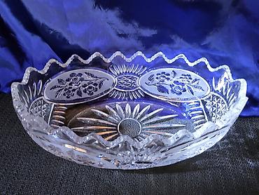 Ostali antikviteti: Kristalna cinija Zajecar iz 70ih.godina. Cinija kristal Zajecar,pun — 5