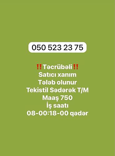 dayə işi 2023: Satış məsləhətçisi tələb olunur, Yalnız qadınlar üçün, Aylıq ödəniş — 1