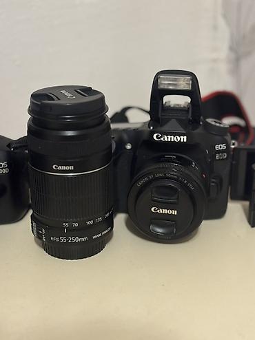 Fotokameralar: Canon 80D +1300D Hər ikisi üçün bir ədəd batareka və yaddaş kartı — 3