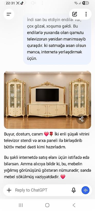 divar guzgu: Klassik üslubda qonaq otağı üçün mebel dəsti: - 2 ədəd enli, şüşəli — 1
