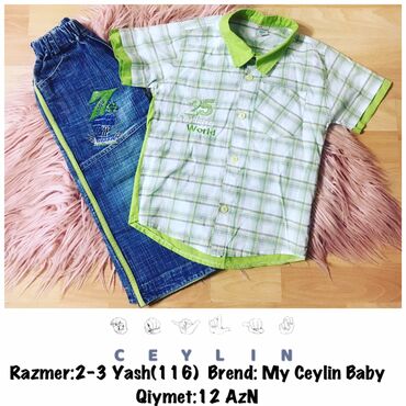 şalvar razmerleri: Razmer:2-3 Yash(116) Brend: My Ceylin Baby Qiymet:12 AzN tek tek de