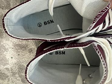 марсала: НОВЫЕ Высокие кеды BSM (Ben Sherman New Shoes) - Цвет: бордовый — 2