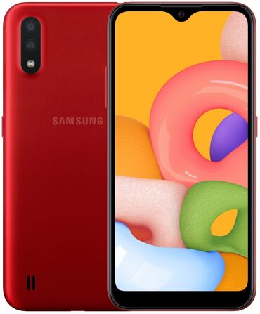 samsung в бишкеке: Samsung Galaxy A01, Б/у, 16 ГБ, цвет - Красный, 2 SIM