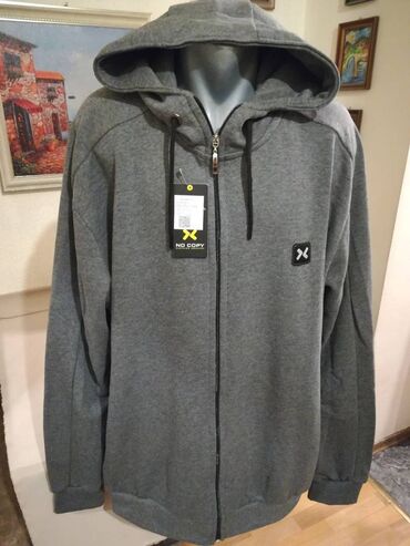 duksevi bez kapuljace: Sweatshirt, 6XL (EU 64), color - Grey, With a hood