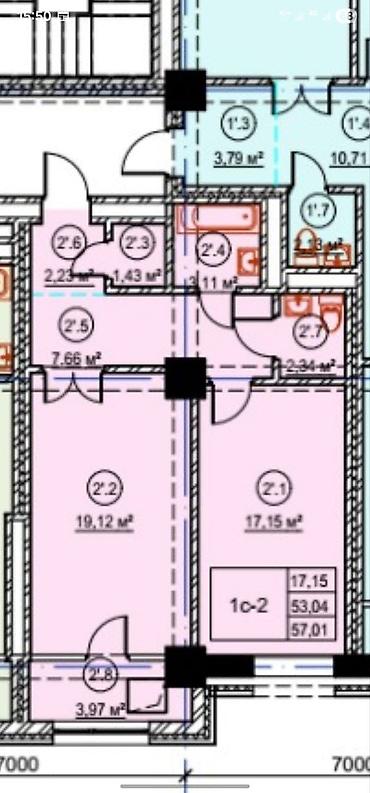 Продажа квартир: 1 комната, 57 м², 11 мкр Элитка, 5 этаж, ПСО (под самоотделку) — 6