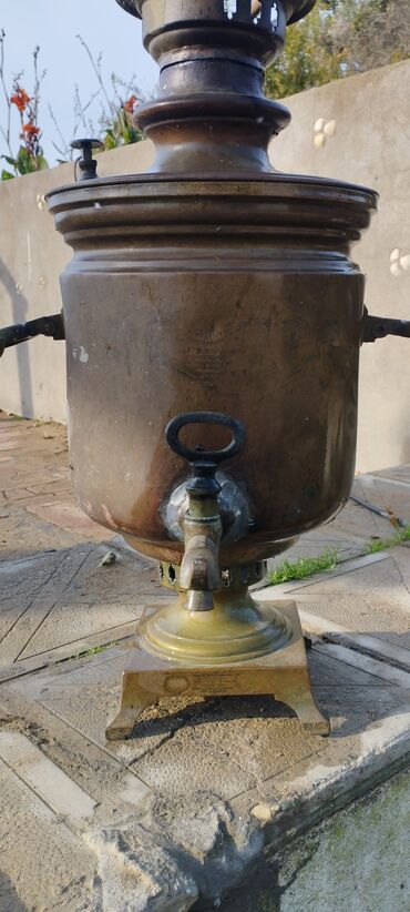 сборник тестов история: Qədim mis samovar – rus istehsalı, iri həcimli - Material: mis