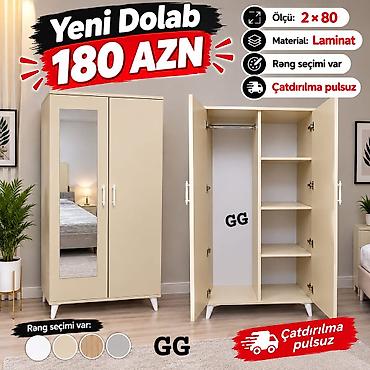 Yeni iki qapılı dolab - Ölçü: 2 × 80 - Material: laminat - Daxili lalafo.az -da Yeni iki qapılı dolab - Ölçü: 2 × 80 - Material: laminat - Daxili