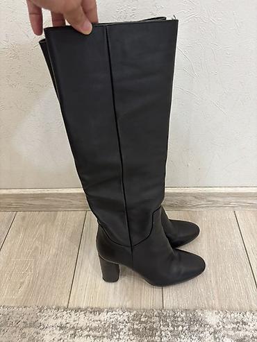 Сапоги: Женские высокие сапоги Zara - Материал: натуральная кожа (мягкая — 3