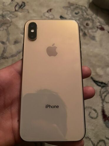 айфоны телефоны: IPhone Xs, Арзандатуу 10%, Колдонулган, 64 ГБ, Алтын, Кулакчындар, Коргоочу айнек, Каптама, 100 %