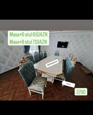 Masa və oturacaq dəstləri: Qonaq otağı üçün, Yeni, Açılmayan, Dördbucaq masa, 6 stul -da lalafo.az — 17 Masa və oturacaq dəstləri: Qonaq otağı üçün, Yeni, Açılmayan, Dördbucaq masa, 6 stul — 17