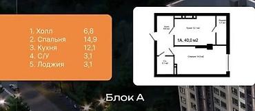Продажа квартир: 1 комната, 38 м², Элитка, 6 этаж, ПСО (под самоотделку) at lalafo.kg — 11 Продажа квартир: 1 комната, 38 м², Элитка, 6 этаж, ПСО (под самоотделку) — 11