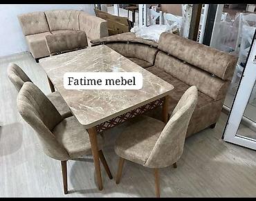 islenmis stol stullar: Mətbəx üçün, Yeni, Açılan, Dördbucaq masa, 4 stul — 1