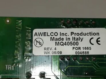 Ostali uređaji: Elektronika za Awelco

Made in Italy

MQ40500

Napaja se sa 220V — 7