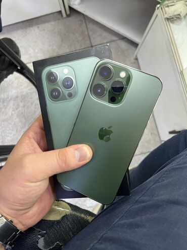 Apple iPhone: IPhone 13 Pro, Б/у, 256 ГБ, Alpine Green, Защитное стекло, Чехол, Коробка, 86 %