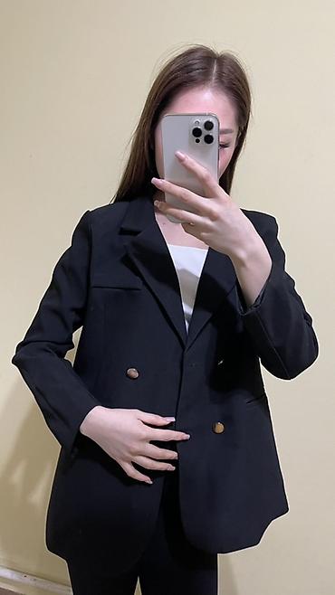 Пиджаки, жакеты: Женский двубортный пиджак классического кроя. - Цвет: черный - — 7