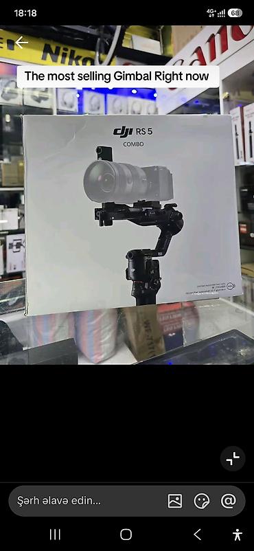 Фото и видеокамеры: DJI RS 5 Combo – peşəkar kamera stabilizatoru Açılmayıb təzədir bağlı — 2