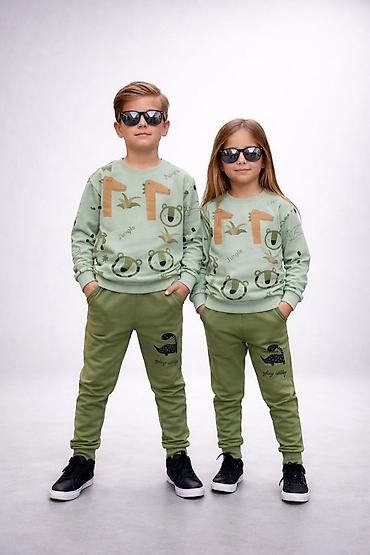 Комплекты одежды: Uşaq idman dəsti – sweatshirt + şalvar - Model: uniseks, 2 hissədən — 1