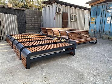 Скамейки: Скамейка Металл, Со спинкой — 41