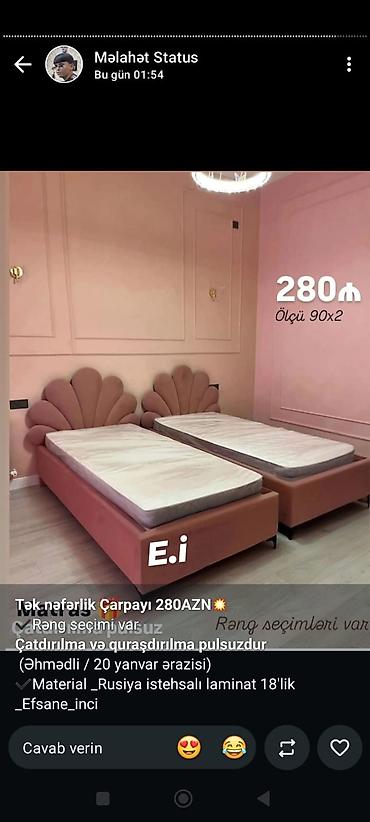 Tək nəfərlik çarpayı - Ölçü: 90×200 sm - Başlıq: yumşaq, qabarıq lalafo.az -da Tək nəfərlik çarpayı - Ölçü: 90×200 sm - Başlıq: yumşaq, qabarıq