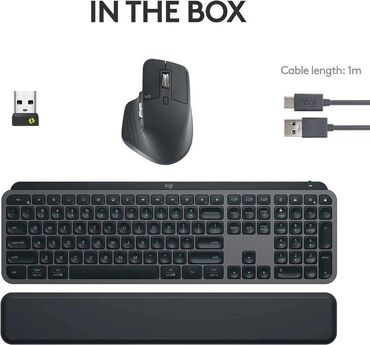 ноутбук обмен: Продаю комбо-набор от Logitech: клавиатура, мышка и подставка для рук