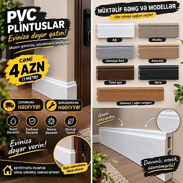 qapi paneli: PVC və Polistirol plintuslar – evinizə dəyər qatan estetik həll! • — 1