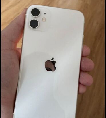 Apple iPhone: IPhone 11, Б/у, 128 ГБ, Белый, Зарядное устройство, Защитное стекло, Чехол