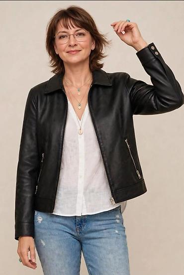 pull and bear rs: Kožna ženska jakna – crna PRIMARK - Klasik ravnog kroja, dužine do — 1