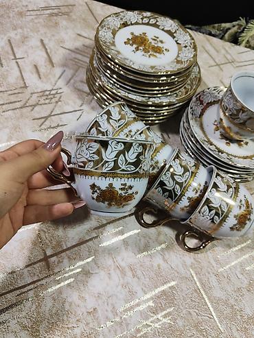 dəm caydan: Çay dəsti, rəng - Ağ, Farfor — 1