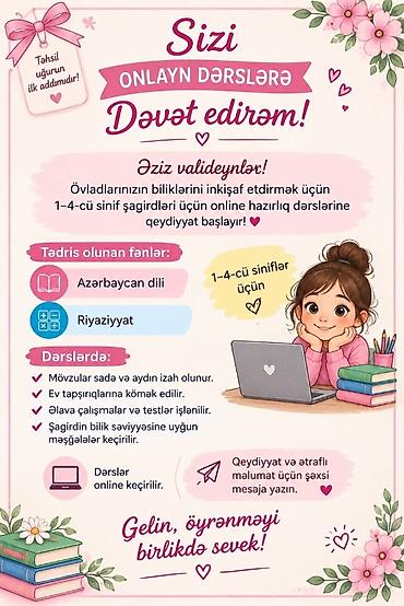 1 ce: Məktəbəqədər və ibtidai sinif hazırlığı, Azərbaycan dili, Onlayn — 1