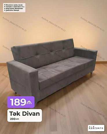 Tək divan – 200 sm - Mexanizm: açılan, bazalı (yataq funksiyalı, alt lalafo.az -da Tək divan – 200 sm - Mexanizm: açılan, bazalı (yataq funksiyalı, alt