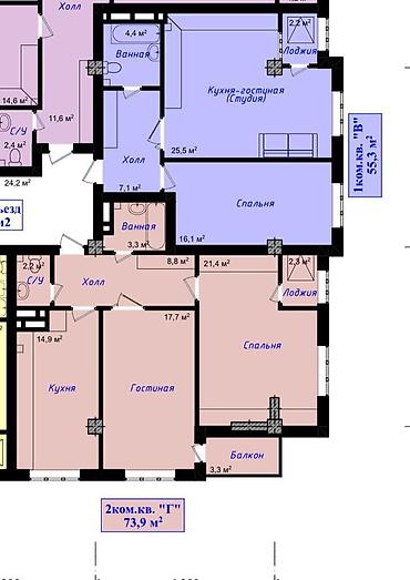 Новостройки от застройщика: 2 комнаты, 74 м² — 11