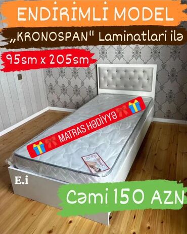 Çarpayılar: Birnəfərlik, Pulsuz matras, Siyirməsiz, Sadə laminat