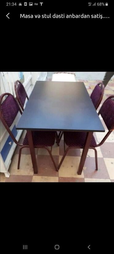 Masa və oturacaq dəstləri: Stol stul tek ve Komplekt Wekilde 4 neferlik Parca ile 120 azn 4 — 3